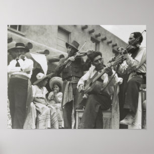 Poster Musiciens mexicains américains de Fiesta Taos NM