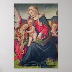 Poster Musiciens Vierge et Enfant et Ange