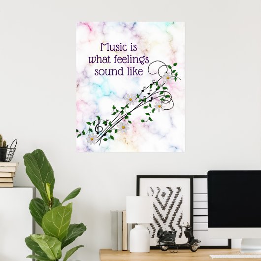 Poster "Musique à quoi ressemblent les sentiments" Notes  (Bureau à domicile)