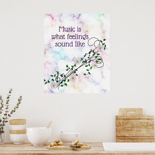 Poster "Musique à quoi ressemblent les sentiments" Notes (Cuisine)
