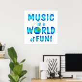 Poster Musique amusant (Bureau à domicile)