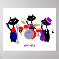 Musique amusante bande de dessin chats musiciens C