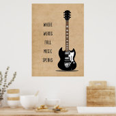 Poster Musique Art Où Les Mots Chute Musique Parle (Cuisine)