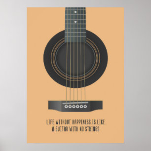 Poster Musique Art Une Guitare Sans Cordes