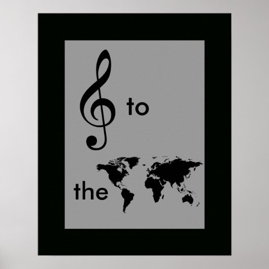 Poster musique au monde, clef tréble (Devant)