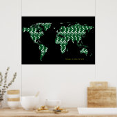 Poster musique autour du monde, carte (Cuisine)