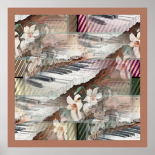 Poster Musique avec l'affiche de fleurs