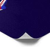 Poster musique, batterie rouge & bleu (Coin)