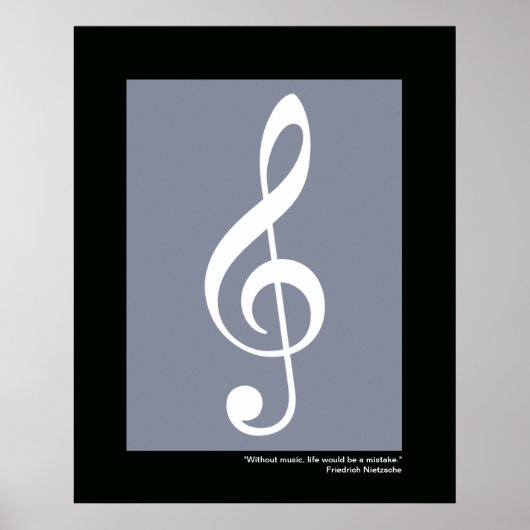 Poster musique blanc treize clef (Devant)