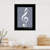 Poster musique blanc treize clef (Cuisine)
