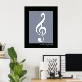 Poster musique blanc treize clef (Bureau à domicile)