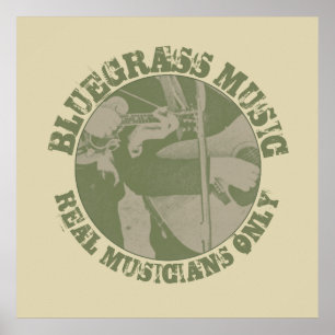 Poster Musique Bluegrass Musiciens réels seulement des jo