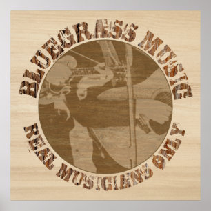 Poster Musique Bluegrass Réalité Musicale Uniquement En B