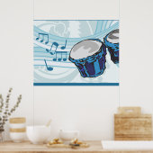 Poster Musique Bongo Drum (Cuisine)