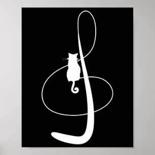 Poster Musique Chat Musique Kitty Feline Musicien Tee