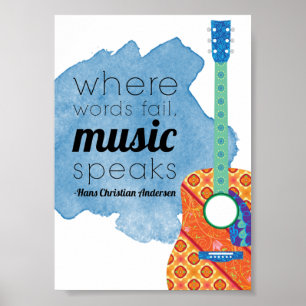 Poster Musique citation mots échec musique parle, inspira