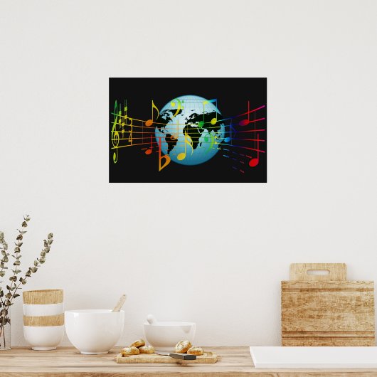 Poster Musique dans le monde (Cuisine)
