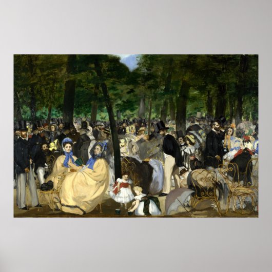 Poster Musique dans les Jardins des Tuileries par Manet - (Devant)