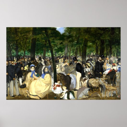 Poster Musique dans les Tullérias Edouard Manet (Devant)