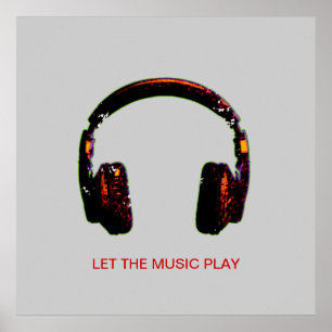 Poster musique de casque dj pour murs