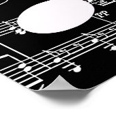 Poster musique de chant mi-noir/blanc (Coin)