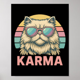 Poster Musique de chat rétro vintage pour adolescentes fi