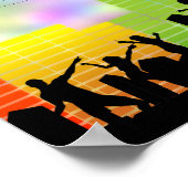 Poster Musique de fête colorée (Coin)