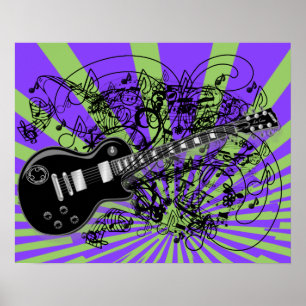 Poster Musique de feuille vintage Rock N Roll