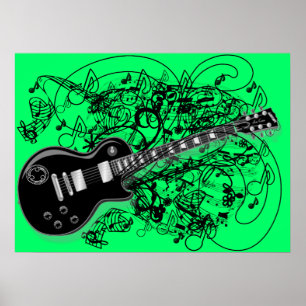 Poster Musique de feuille vintage Rock N Roll