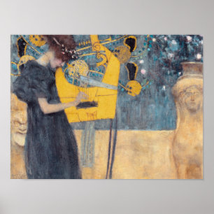 Poster Musique de Gustav Klimt - Vintage