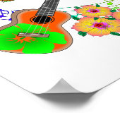 Poster Musique de l'île Ukulele Aloha (Coin)