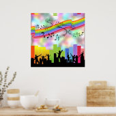 Poster Musique de soirée colorée (Cuisine)