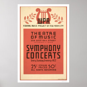 Poster Musique de théâtre de New York WPA 1940