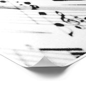 Poster Musique de vie : Piano Keys & Notes B&W Imprimer (Coin)