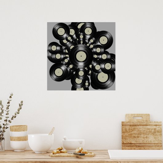 Poster musique décor vinyle (Cuisine)