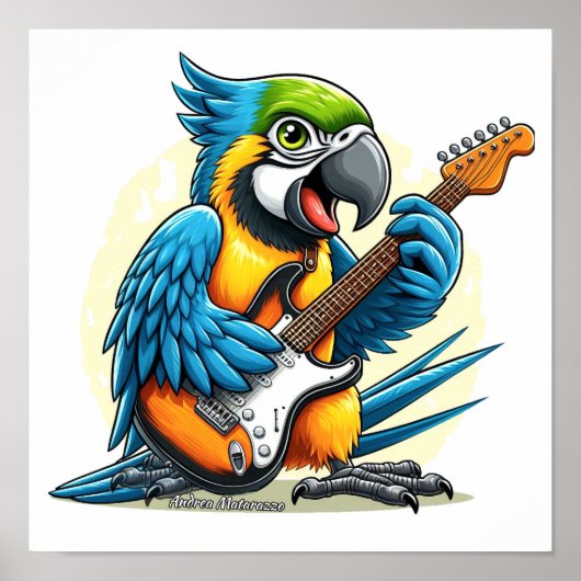 Poster Musique du rock perroquet (Devant)