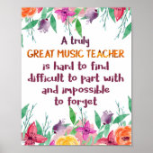 Poster Musique Enseignant Classe Décor Appréciation Cadea (Devant)