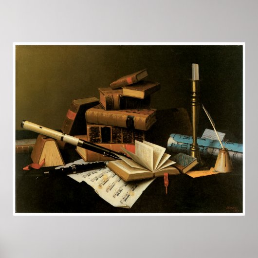 Poster Musique et littérature, 1878 William Harnett (Devant)