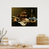 Poster Musique et littérature, 1878 William Harnett (Cuisine)