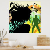 Poster Musique et notes (Cuisine)