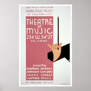 Poster Musique fédérale New York 1940 WPA