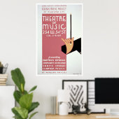 Poster Musique fédérale New York 1940 WPA (Bureau à domicile)