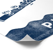 Poster Musique Flûte Bleu Blanc Jouer Sur Impressi (Coin)