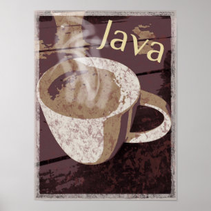 Poster Musique Java rustique à vapeur