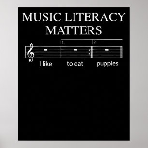 Poster Musique Literacy Matters Joke Read Repeat Music