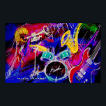 Poster Musique Medley<br><div class="desc">Collection colorée d'instruments de musique et de musiciens. Art numérique original de Yuichi Tanabe</div>