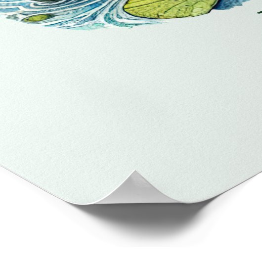 Poster Musique mignonne jouant grenouille personnalisable (Coin)