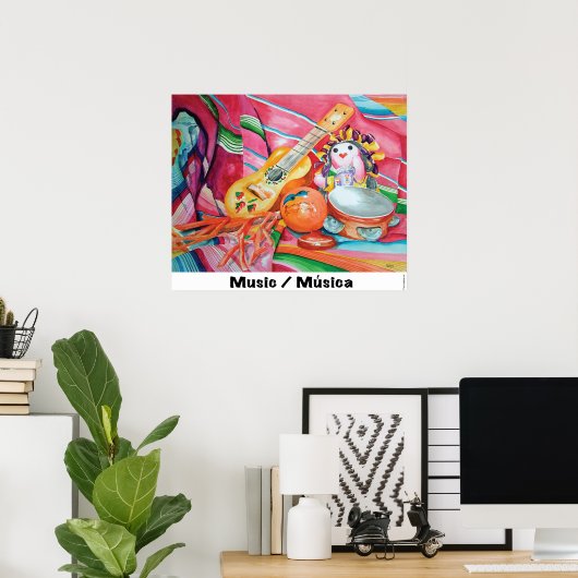 Poster Musique/Música (Bureau à domicile)