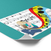 Poster Musique notes couleurs (Coin)
