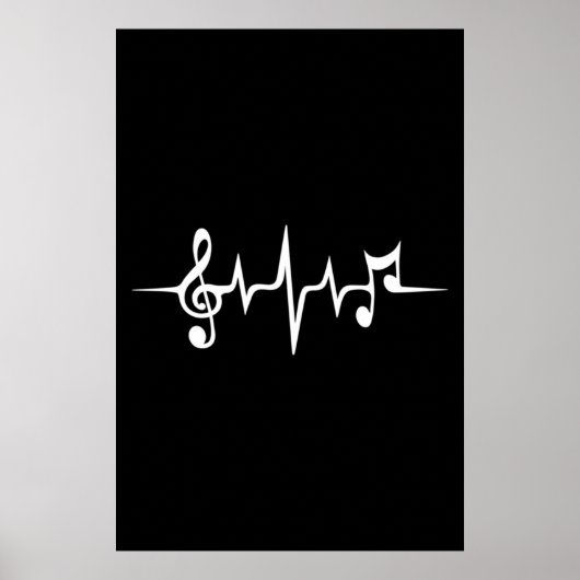 Poster Musique Notes d'impulsions Clé Fréquence Wave Soun (Devant)